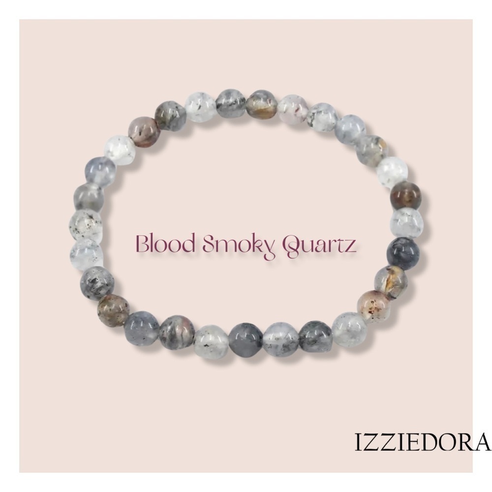 Natural Gemstone Bracelet - Blood Smoky Quartz​